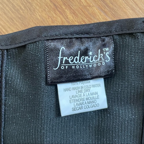 Fredricks Hollywood corset black lace sequins gold sexy Small bustier lingerie - Picture 7 of 11